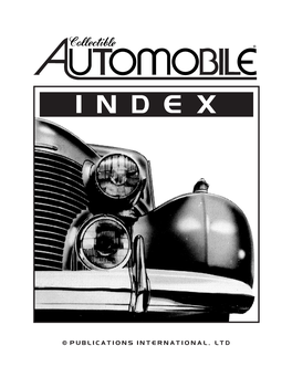 COLLECTIBLE AUTOMOBILE® INDEX Current Through Volume 33 Number 6, April 2017