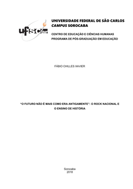 O Rock Nacional E O Ensino De História