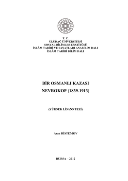 Bir Osmanli Kazasi Nevrokop (1839-1913)