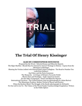 The Trial of Henry Kissinger