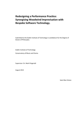 Synergising Woodwind Improvisation with Bespoke Software Technology