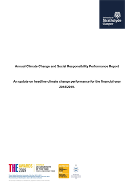 Annual Climate Change and Social Responsibility Performance Report