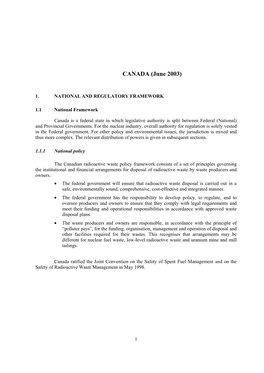 The Regulatory Control of Radioactive Waste Management in Canada