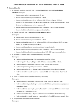 Zadania Inwestycyjne Realizowane W 2021 Roku Na Terenie Gminy Nowa Wieś Wielka