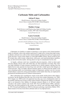 Carbonate Melts and Carbonatites Adrian P