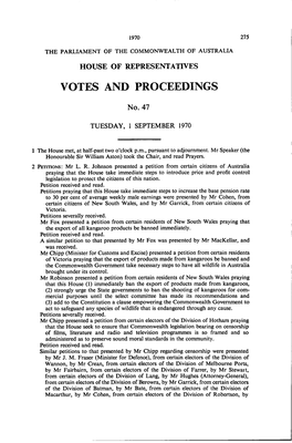 Votes and Proceedings