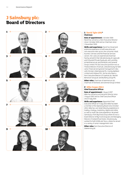 J Sainsbury Plc: Board of Directors