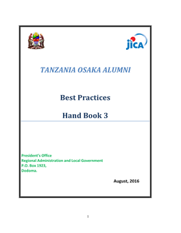 TANZANIA OSAKA ALUMNI Best Practices Hand Book 3