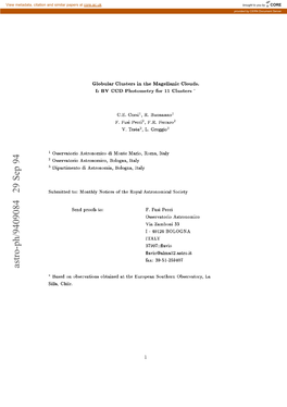 Astro-Ph/9409084 29 Sep 94 B Oni 33 Erraro Atorio Astronomico Y Usi P Vio@Alma02.Astro.It AL 37907:: a a Fax: 39-51-259407 F