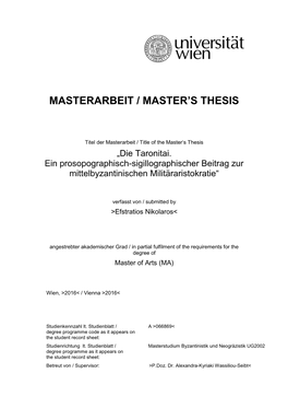 Masterarbeit / Master's Thesis