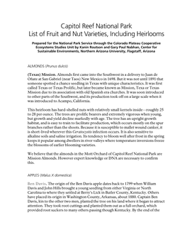 Fruit and Nut Varieties, Including Heirlooms