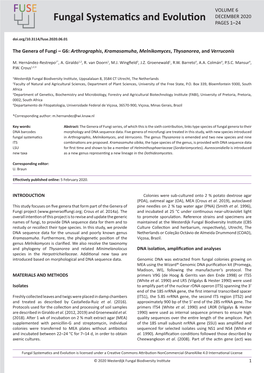 G6: Arthrographis, Kramasamuha, Melnikomyces, Thysanorea, and Verruconis