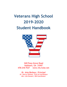 Veterans High School 2019-2020 Student Handbook