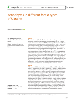 Kenophytes in Different Forest Types of Ukraine