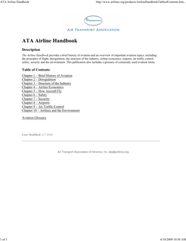 ATA Airline Handbook
