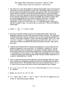 Solutions – Mu Division