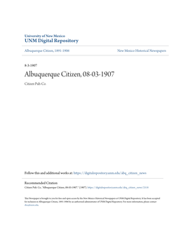 Albuquerque Citizen, 08-03-1907 Citizen Pub