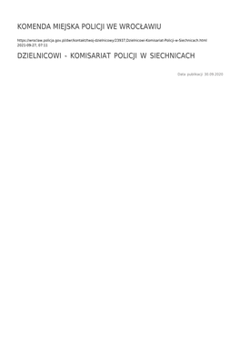 Dzielnicowi-Komisariat-Policji-W-Siechnicach.Html 2021-09-27, 07:11 DZIELNICOWI - KOMISARIAT POLICJI W SIECHNICACH