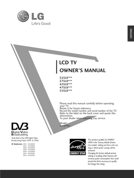 Owner's Manual Lcd Tv