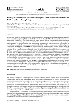 Identity of Some Recently Described Lepidoptera from France—Re-Assessed with DNA Barcodes and Morphology