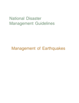 National Disaster Management Guidelines
