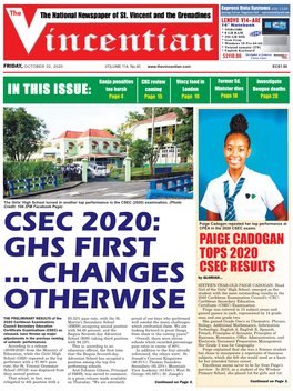 Paige Cadogan Tops 2020 Csec Results