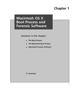 Macintosh OS X Boot Process and Forensic Software