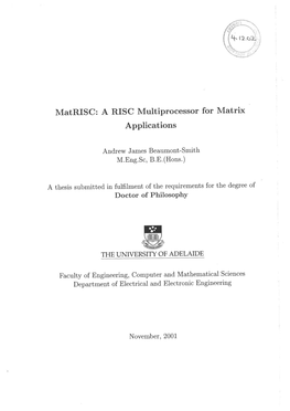 A RISC Multiprocessor for Matrix Applications