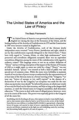 The United States of America and the Law of Piracy