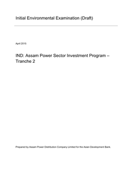 (Draft) IND: Assam Power Sector Investment Program – Tranche 2