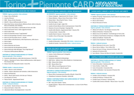 Lista Agevolazioni Torino+Piemonte Card