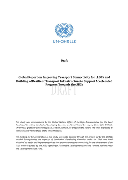 Draft Global Report on Improving Transport Connectivity for Lldcs