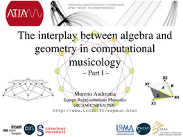 The Interplay Between Algebra and Geometry in Computational Musicology – Part I –