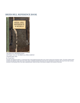 Brier Hill Reference Book