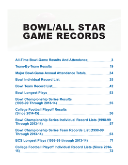 Bowl/All Star Game Records