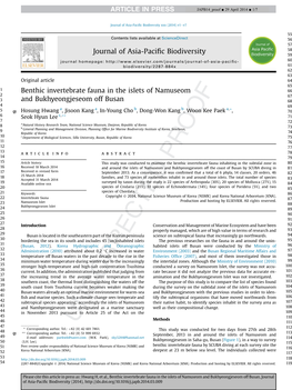 Benthic Invertebrate Fauna in the Islets of Namuseom And