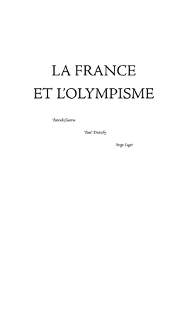 La France Et L'olympisme