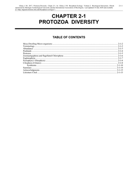 Volume 2, Chapter 2-1 Protozoa Diversity