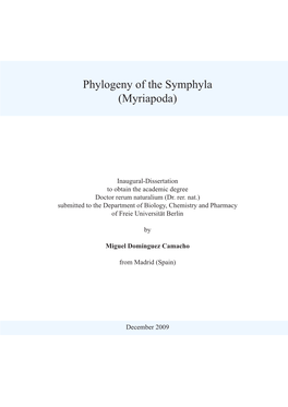 Phylogeny of the Symphyla (Myriapoda)