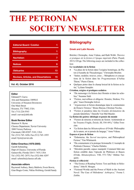 The Petronian Society Newsletter