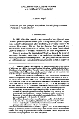 Evolution of the Colombian Judiciary and the Constitutional Court