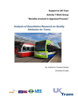 Analysis of Quantitative Research on Quality Attributes for Trams