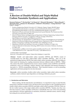 A Review of Double-Walled and Triple-Walled Carbon Nanotube Synthesis and Applications