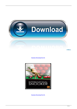 Snooker Download for Pc