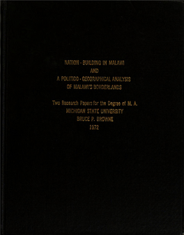 Buelding in Malawi and - a Poiutico - Geographical Analysis of Malawe's Borderlanbs
