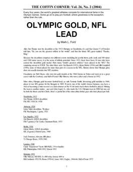 Olympic Gold, Nfl Lead