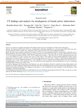 CT Findings and Analysis for Misdiagnosis of Female Pelvic