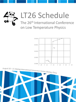 LT26 Schedule the 26Th International Conference on Low Temperature Physics