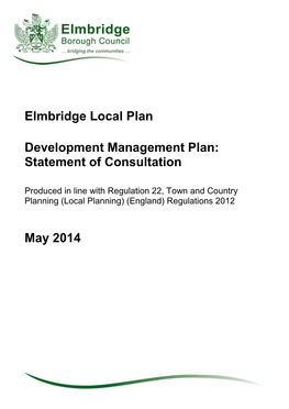 Statement of Consultation May 2014