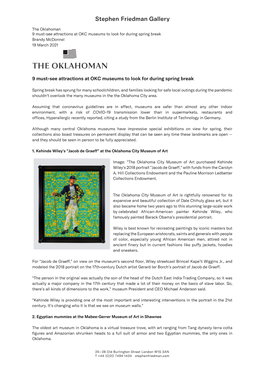 The Oklahoman 9 Must-See Attractions at OKC Museums to Look for During Spring Break Brandy Mcdonnel 19 March 2021